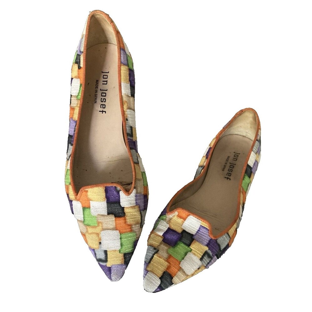 Jon Josef Gatsby Multicolored Linen Loafer Flat - Womens Size 6M Spain